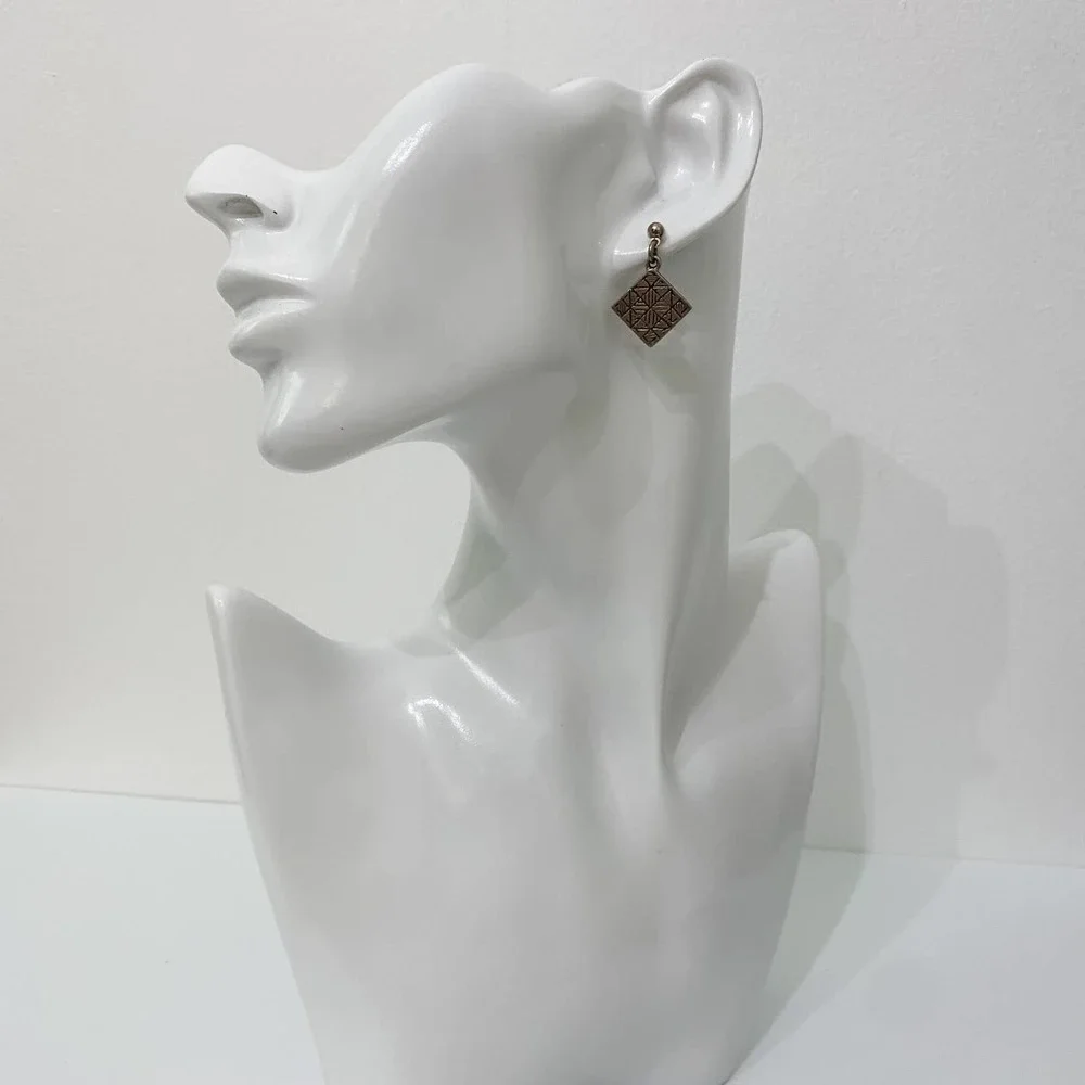 VTG Square Diamond Etched Earrings